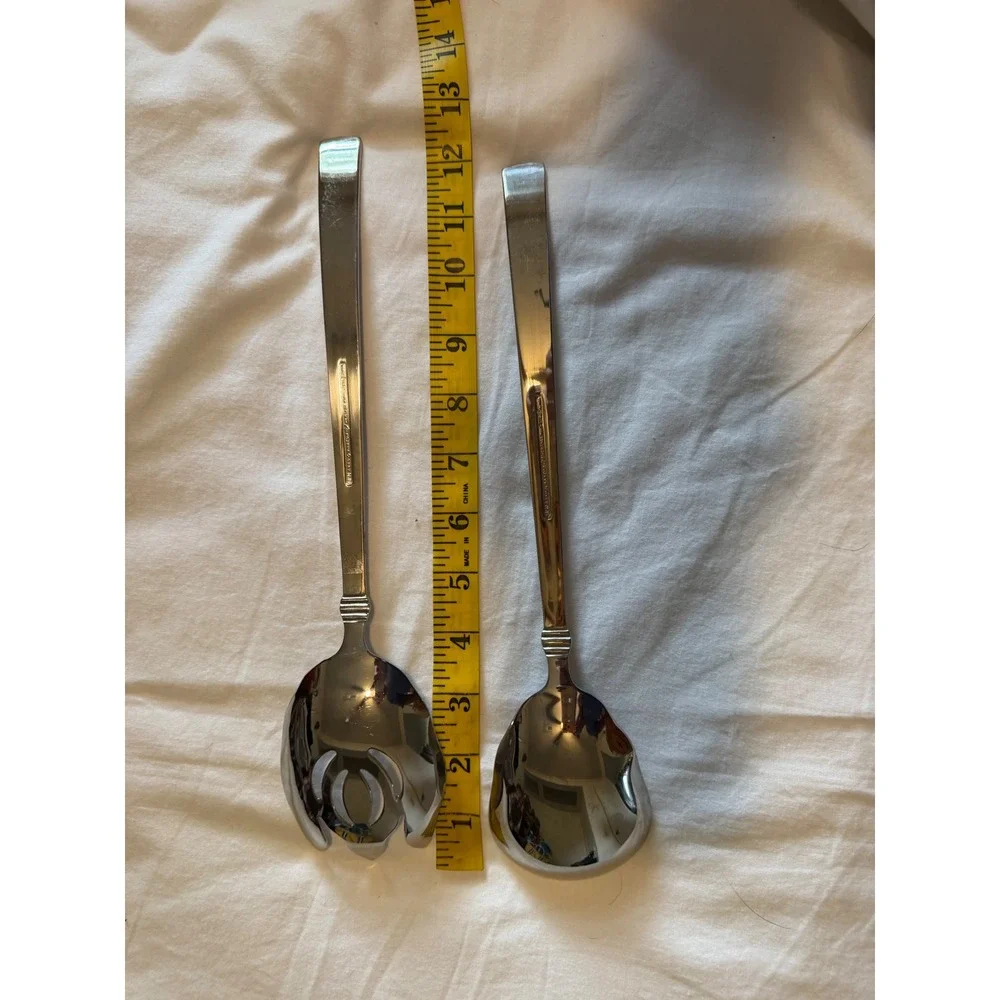 Reed & Barton Northland 18/10 Stainless‎ Steel Salad Servers Serving Set 12.5in
